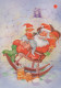 PÈRE NOËL ENFANT NOËL Fêtes Voeux Vintage Carte Postale CPSM #PAK344.A - Santa Claus
