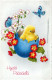 EASTER CHICKEN EGG Vintage Postcard CPA #PKE441.A - Ostern