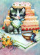 CAT KITTY Animals Vintage Postcard CPSM #PAM226.A - Gatos