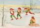 WEIHNACHTSMANN SANTA CLAUS Neujahr Weihnachten GNOME Vintage Ansichtskarte Postkarte CPSM #PBA900.A - Santa Claus