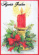 Feliz Año Navidad VELA Vintage Tarjeta Postal CPSM #PAV593.A - Neujahr