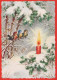 Feliz Año Navidad VELA Vintage Tarjeta Postal CPSM #PAV363.A - Neujahr