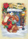Feliz Año Navidad CONEJO Vintage Tarjeta Postal CPSM #PAV058.A - Neujahr