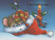 Buon Anno Natale CONIGLIO CANDELA Vintage Cartolina CPSM #PAV019.A - Neujahr