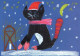 GATTO KITTY Animale Vintage Cartolina CPSM #PBQ895.A - Cats