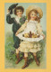 PASCUA NIÑOS Vintage Tarjeta Postal CPSM #PBO322.A - Easter