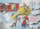 BABBO NATALE Buon Anno Natale GNOME Vintage Cartolina CPSM #PBM051.A - Santa Claus