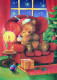 Feliz Año Navidad Animales Vintage Tarjeta Postal CPSM #PBS396.A - New Year