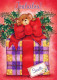 Bonne Année Noël OURS Animaux Vintage Carte Postale CPSM #PBS318.A - New Year