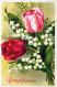 FLORES Vintage Tarjeta Postal CPA #PKE732.A - Flowers