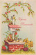 PÂQUES POULET ŒUF Vintage Carte Postale CPA #PKE109.A - Ostern