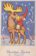 PÈRE NOËL Bonne Année Noël GNOME Vintage Carte Postale CPSMPF #PKD868.A - Santa Claus