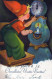 BABBO NATALE Buon Anno Natale GNOME Vintage Cartolina CPSMPF #PKD397.A - Kerstman