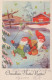 BABBO NATALE Buon Anno Natale GNOME Vintage Cartolina CPSMPF #PKD372.A - Kerstman