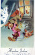 SANTA CLAUS Happy New Year Christmas GNOME Vintage Postcard CPSMPF #PKD115.A - Kerstman