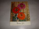 CP CARTE POSTALE BONNE FETE FLEURS 3 FLEURS FOND PAILLE - Vierge - Other & Unclassified