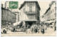 CPA Voyagé Années 1910 * BOURG Place Neuve Rue Gambetta Et Centrale ( Marché Grosse Animation Devant Belle Jardinière) - Autres & Non Classés