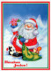 PAPÁ NOEL Animales NAVIDAD Fiesta Vintage Tarjeta Postal CPSM #PAK577.ES - Santa Claus