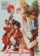 PAPÁ NOEL NIÑO NAVIDAD Fiesta Vintage Tarjeta Postal CPSM #PAK306.ES - Santa Claus
