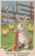 OSTERN KANINCHEN Vintage Ansichtskarte Postkarte CPA #PKE309.DE - Pâques