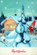 PÈRE NOËL Bonne Année Noël Vintage Carte Postale CPSM #PAU609.FR - Santa Claus