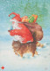 PÈRE NOËL Bonne Année Noël Vintage Carte Postale CPSM #PAU478.FR - Santa Claus