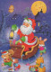 PÈRE NOËL Animaux NOËL Fêtes Voeux Vintage Carte Postale CPSM #PAK711.FR - Santa Claus