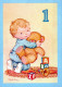 FELIZ CUMPLEAÑOS 1 Año De Edad NIÑO NIÑOS Vintage Tarjeta Postal CPSM #PBT990.ES - Birthday