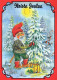 PAPÁ NOEL Feliz Año Navidad Vintage Tarjeta Postal CPSM #PBL435.ES - Santa Claus
