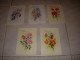 LOT De 5 CP CARTE POSTALE ANNIVERSAIRE BOUQUET De FLEURS FOND BLANC - Vierge - Geburtstag