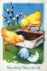 PÂQUES POULET ŒUF Vintage Carte Postale CPA #PKE308.FR - Easter