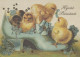 PÂQUES POULET ŒUF Vintage Carte Postale CPSM #PBO924.FR - Ostern