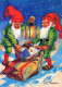 Buon Anno Natale GNOME Vintage Cartolina CPSM #PAW617.IT - Neujahr