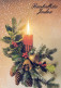 Buon Anno Natale CANDELA Vintage Cartolina CPSM #PAV397.IT - Nouvel An