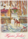 Buon Anno Natale CERVO Vintage Cartolina CPSM #PAU747.IT - Nouvel An