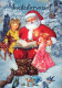 BABBO NATALE ANGELO Buon Anno Natale Vintage Cartolina CPSM #PAK925.IT - Santa Claus