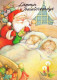 BABBO NATALE BAMBINO Natale Vintage Cartolina CPSM #PAK231.IT - Santa Claus