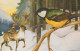 Happy New Year Christmas DEER BIRD GNOME Vintage Postcard CPA #PKE050.GB - Nouvel An