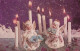 Happy New Year Christmas CANDLE Vintage Postcard CPSMPF #PKD980.GB - Neujahr