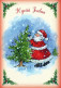 SANTA CLAUS Happy New Year Christmas Vintage Postcard CPSM #PBL432.GB - Santa Claus