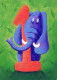 ELEFANTE Animale Vintage Cartolina CPSM #PBS734.IT - Elefanten