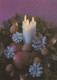 Buon Anno Natale CANDELA Vintage Cartolina CPSM #PBN678.IT - Anno Nuovo