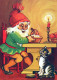 BABBO NATALE Buon Anno Natale Vintage Cartolina CPSM #PBL249.IT - Santa Claus