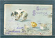 2 Cartes - Relief - Gaufrée - Embossed - Prage - Chiens - 1 En BE - 1 Tâchée - Easter