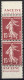 FRANCE Semeuse Paire Verticale 15c N° 189a Publicité ASCEINE Analgésique NEUF** MNH - 1924-26 - Unused Stamps