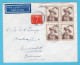 NEDERLAND Luchtpost Brief 1956 Haarlem Met Rembrandt 7ct In Blok Van 4 Naar Curaçao - Covers & Documents