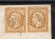 Paire YV 13A Luxe Sur Lettre PC 884 De Clermont De L'Oise , Cote 60+ Euros - 1849-1876: Période Classique