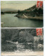 LOT 2 CPA Voyagé 1909 * ANNONAY (Environs) Le Barrage De Ternay ( Couleur Toilée ) & Les Bords De La Cance (vaches) - Annonay