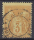 TIMBRE FRANCE SAGE 3c BISTRE N° 86 CACHET PARIS PLACE DE LA BOURSE - COTE 60 € - 1876-1898 Sage (Type II)