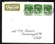 1925. Air Mail. 10 øre Green. 3-strip With Lux-cancel KØBENHAVN LUFTPOST 18.7.27. OSLO 1 TUR ... (Michel 143) - JF103820 - Luftpost